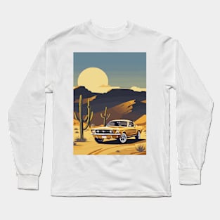 Muscle Car Desert Scene Long Sleeve T-Shirt